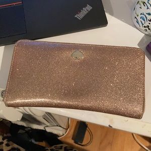 Kate Spade Rose Gold Sparkly Wallet-USED